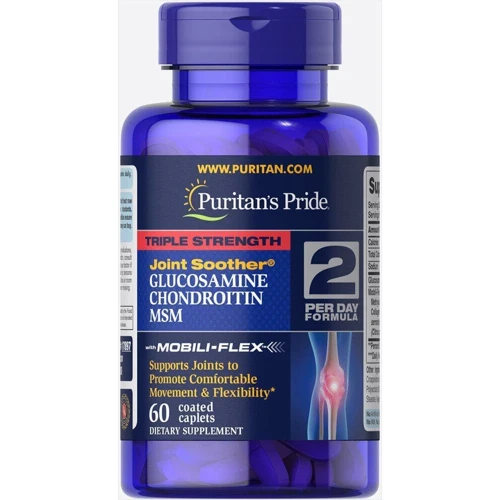 Puritan's Pride Triple Strength Glucosamine, Chondroitin & MSM Joint Soother 60 caps