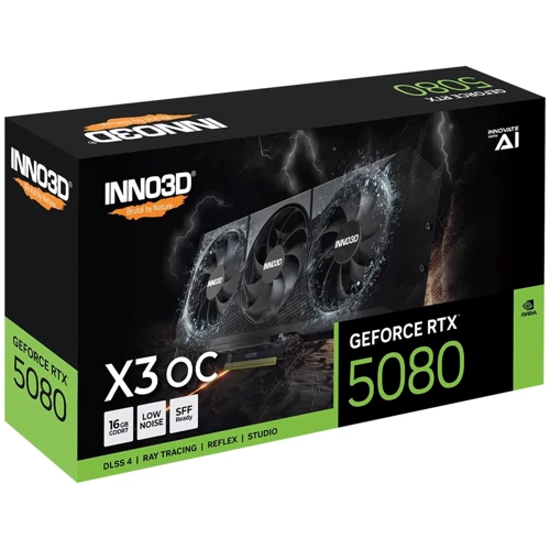 Видеокарта Inno3D Nvidia GeForce RTX 5080 X3 OC 16GB (N50803-16D7X-17603930) UA: Объем памяти, Гб 16