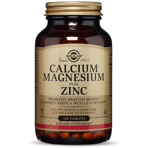 Solgar Calcium Magnesium Plus Zinc 100 Tablets