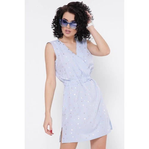 Платье FashionUp PL-1630C-42 42 голубое повседневное до середины бедра