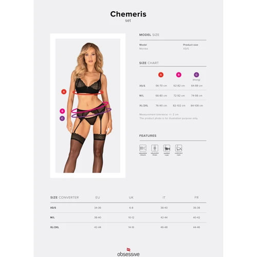 Комплект Obsessive Chemeris 3-pcs set Black, M/L