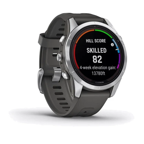 Смарт-часы Garmin Fenix 7S Pro Solar Silver with Graphite Band (010-02776-01): Время работы до 22 дней