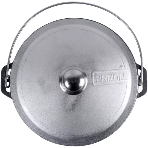 Казан чугунный Brizoll Туризм с алюминиевой крышкой 8л (КТ08-4) фото 3