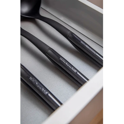 Кухонний набір Набір кухонного приладдя з керамічною підставкою KitchenAid Classic, 6 предметів, чорний/білий (KQG561BXOBE)