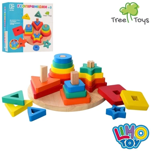 Деревянная игрушка Tree Toys Геометрика фигуры 20 шт. (MD 2630)
