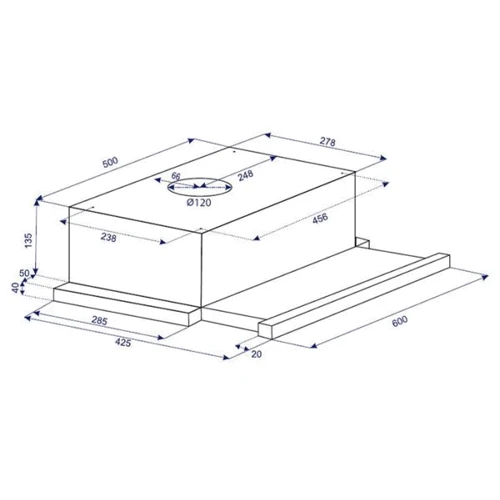 Витяжка Minola HTL 6172 I/BL Glass 650 LED: Тип монтажу Вбудований