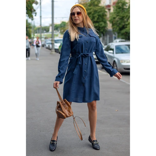 Сукня FLFashion Хоо ХПХ 3254 46 темно-синє повсякденне до середини стегна: Вид Повсякденні сукні