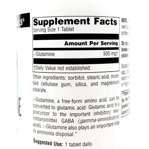 Source Naturals L-Glutamine 500 mg 100 tabs Глютамин: Тип Глютамины