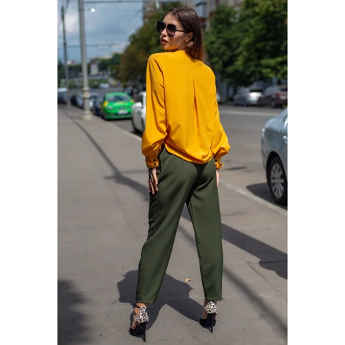 Блуза FLFashion Нимфа ХБН 3192 42-44 желтая с длинным рукавом: Сезон Демисезон