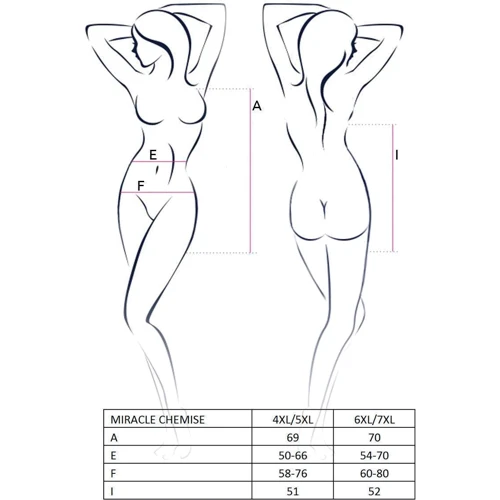 Эротическое мини-платье Passion MIRACLE CHEMISE white 4XL/5XL