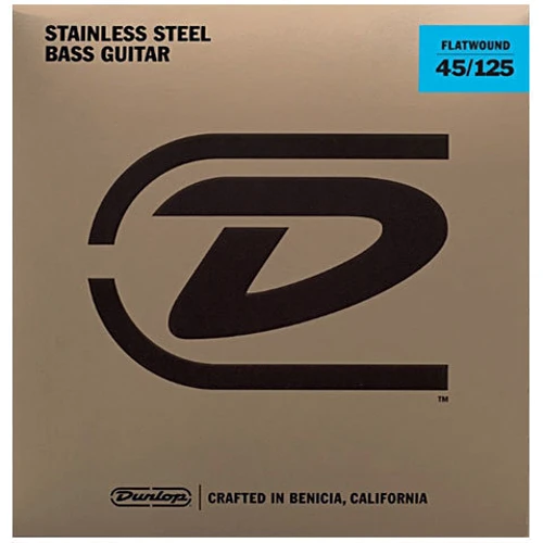 Струна для гитар Струны DUNLOP DBFS45125 STAINLESS STEEL FLATWOUND BASS 45-125