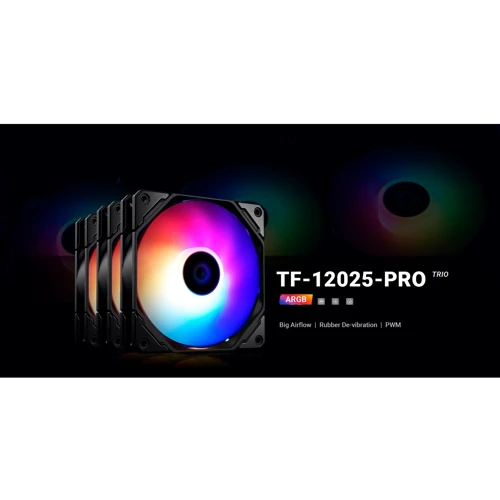 Кулер ID-COOLING TF-12025-PRO-ARGB TRIO: Регулировка оборотов широтно-импульсная модуляция (PWM)