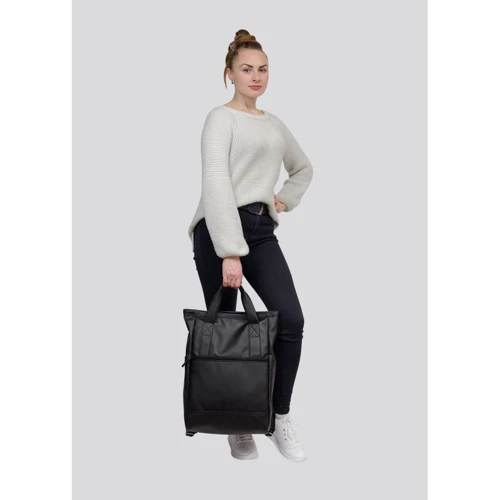 Жіноча сумка-рюкзак Sambag Shopper чорна (93541001): Фактура Матовая, Гладкая
