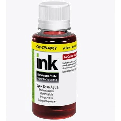 Чорнило ColorWay Canon GI-490 100мл Yellow (CW-CW490Y01): Колір Yellow