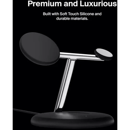 Зарядное устройство Belkin Wireless Charger BoostCharge Pro 3-in-1 Magnetic Stand with Qi2 Black (WIZ023TTBK)