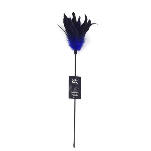 Щекоталка синяя Art of Sex - Feather Paddle (перо молодого петуха)
