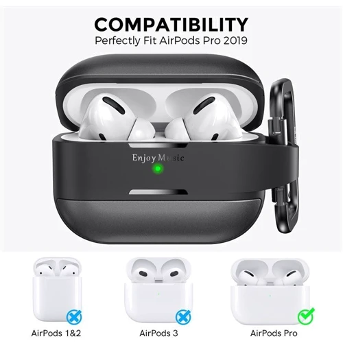 Чохол для навушників AhaStyle Premium TPU Black with Carabiner (WG75PRO2BLK) для AirPods Pro 2 фото 5