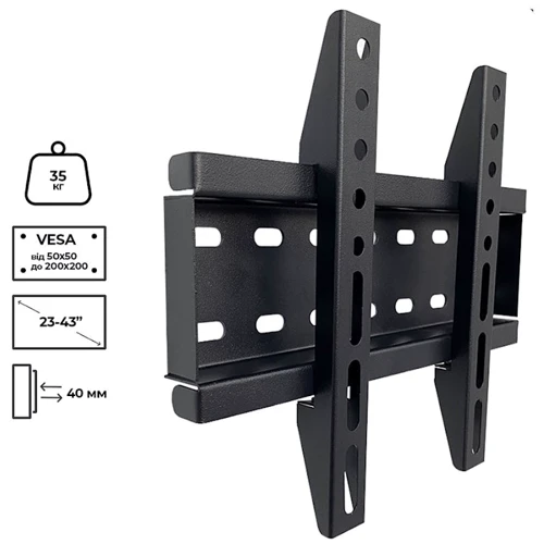 Кронштейн для ТВ Charmount TV02F Black: Назначение для ТВ, для мониторов