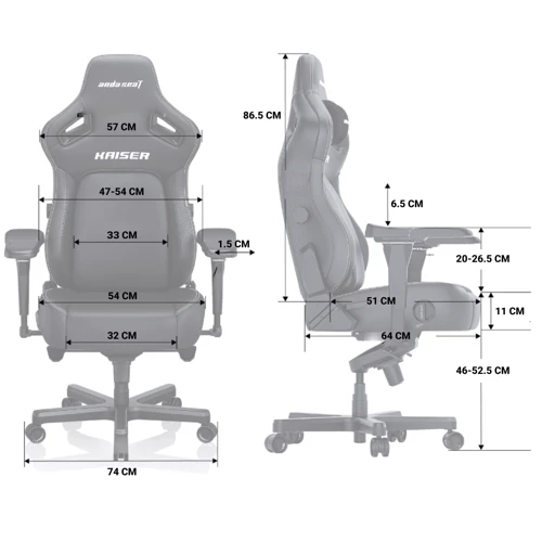 Ігрове крісло Anda Seat Kaiser 4 Size XL Gray Linen Fabric (AD12YDDC-XLL-20-G-CF) фото 12