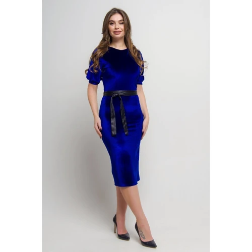 Платье FLFashion Алана МПА 1653 48 синее повседневное удлиненное миди