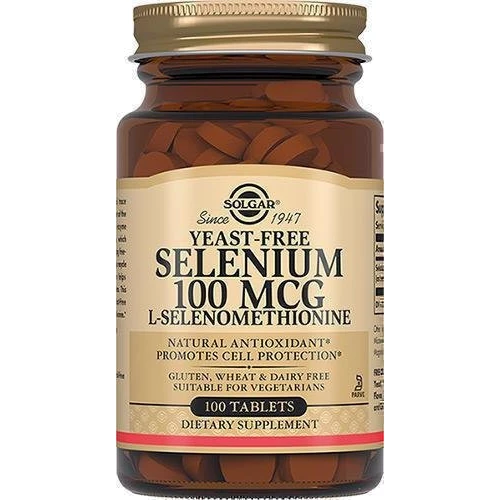 Solgar Selenium, Yeast-Free, Солгар Селен, бездрожжевой 100 mcg, 100 таблеток: Тип Селен