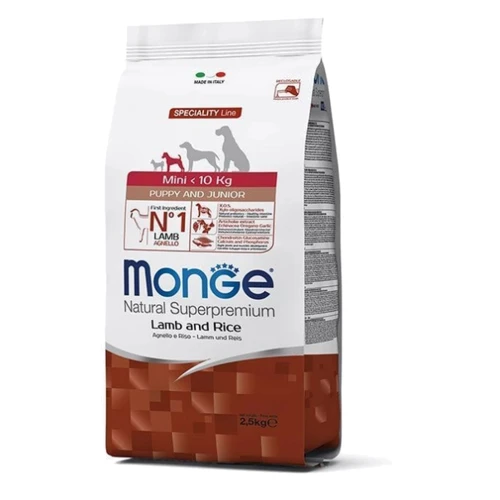 Сухой корм Monge Mini Puppy & Junior для щенков мелких пород ягненок с рисом 2.5 кг (70011525)