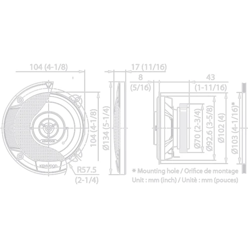 Kenwood KFC-S1066: Тип коаксиальная автоакустика