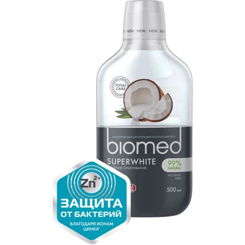 BioMed SUPERWHITE RU-CIS ополіскувач для порожнини рота 500 ml: Призначення Антибактеріальне