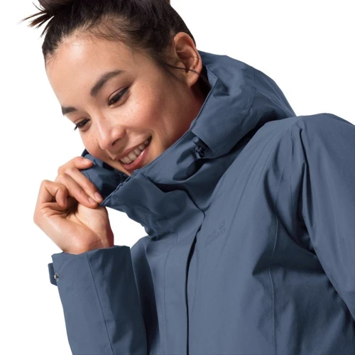 Пуховик Jack Wolfskin Cold Bay Jacket W 1113691-1380 46 синий зимний с капюшоном: Вид Пуховики