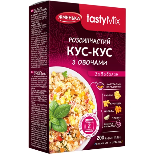 Кус-Кус Жменька с овощами в пакетиках для варки 2х100 г (4820152182494)