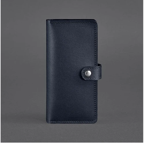 Женский кошелек BlankNote темно-синий (BN-PM-7-navy-blue): Материал Натуральная кожа