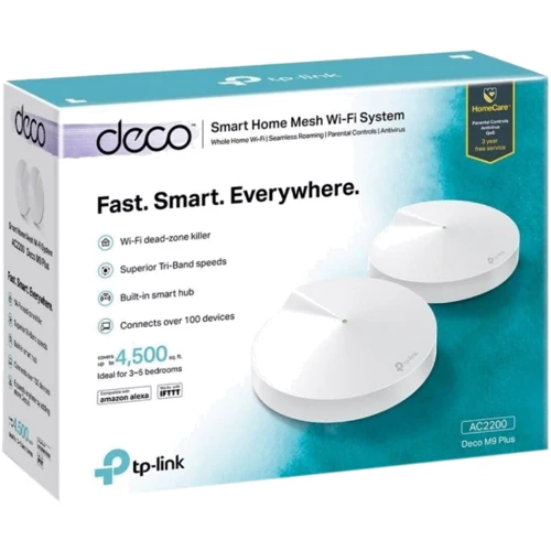Маршрутизатор Wi-Fi TP-Link Deco M9 Plus (2-Pack): Тип маршрутизатора Повторитель Wi-Fi