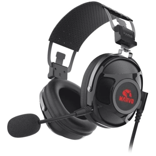 Навушники Marvo HG9053 Red-LED 7.1 Black (HG9053): Тип кріплення оголовние
