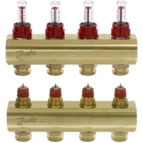 Колектор теплої підлоги Danfoss FHF-4F з ротаметрами (088U0524)