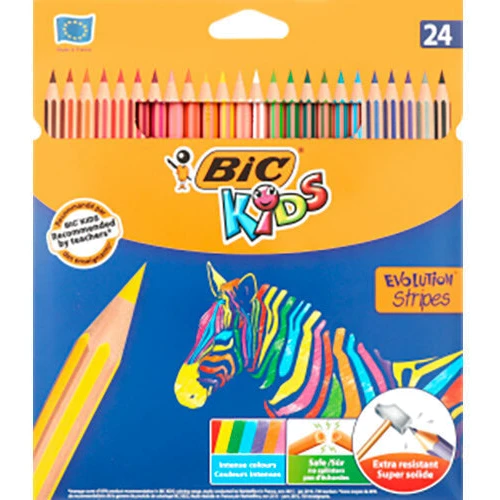 

Карандаши цветные Bic Evolution Stripes 24 цвета (950525) (3086123499133)