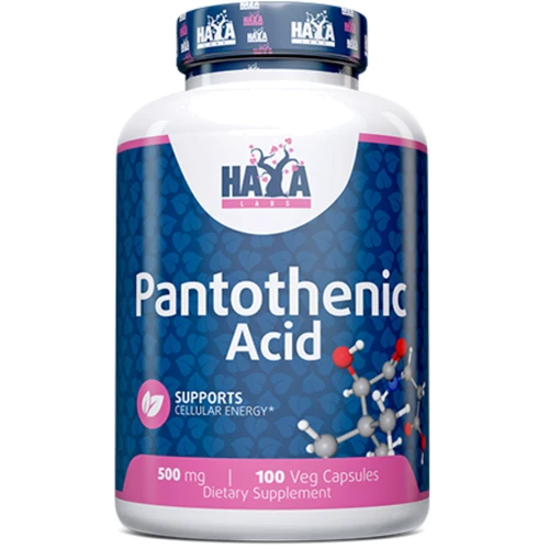Haya Labs Pantothenic Acid 500 mg Пантотеновая кислота 100 веганских капсул