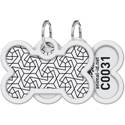 Адресник металлический WAUDOG Smart ID c QR паспортом рисунок Геометрия 40х28 мм (0640-0202)