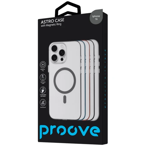 Чохол для iPhone Proove Astro Case with Magnetic Ring Black для iPhone 16: Матеріали Пластик