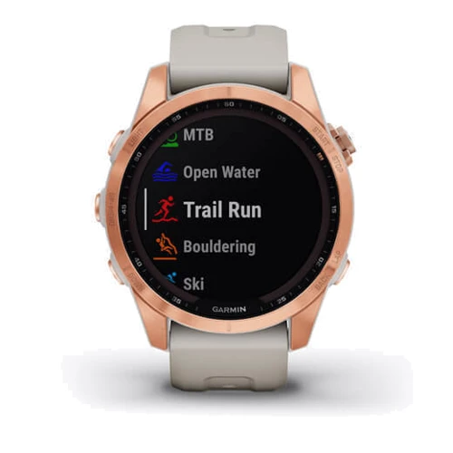 Смарт-часы Garmin Fenix 7S Solar Rose Gold with Light Sand Band (010-02539-11): Сенсорный экран есть