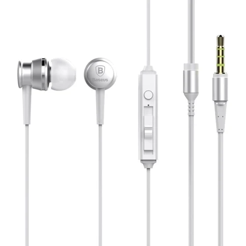Наушники Baseus Lark Series Wired Earphones Silver (WEBASEEJ-LA0S)