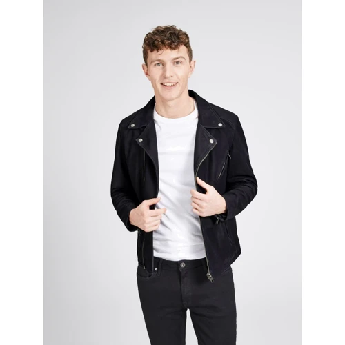 Кожаная куртка Jack & Jones 74667606 54 черная демисезон