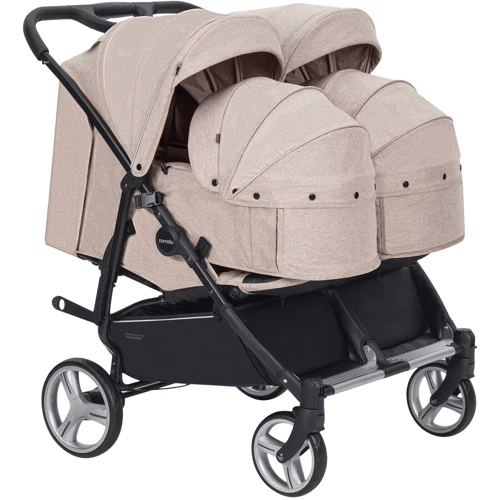 Универсальная коляска 2 в 1 для двойни Carrello Connect Cotton Beige (CRL-5502/1)