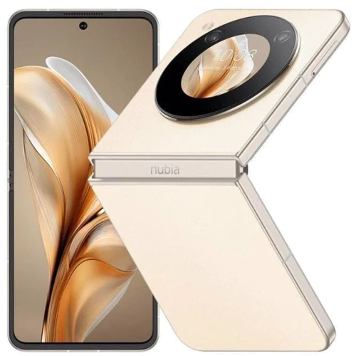 Смартфон ZTE Nubia Flip 5G 12/512GB Sunshine Gold: Дисплей 6.9" Foldable OLED (1188 x 279) 439 ppi / Cover display: 1.43" OLED (466 x 466)