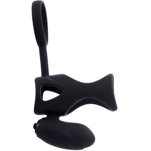 Насадка на пенис с вибрацией Toyfa Black&Red Vibrating Cage Black