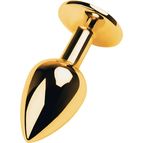 Анальная пробка с кристаллом Metal By Toyfa Gold anal plug ruby