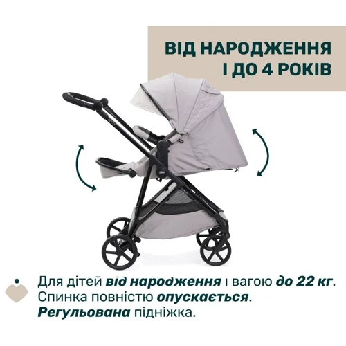 Універсальна коляска Chicco Seety 2 в 1 світло-сірий (87097.70.01) фото 8