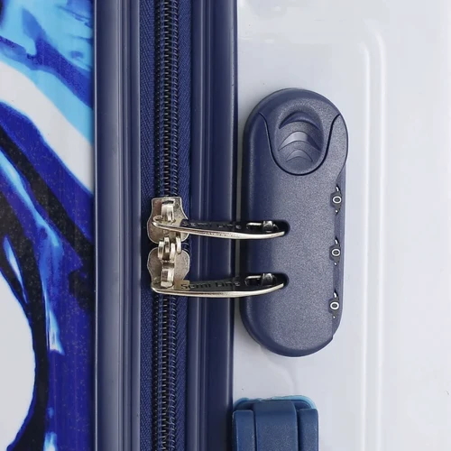 Валіза Semi Line 20" (S) White/Blue Print (T5653-1): Застібка Блискавка