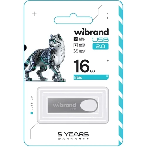 USB-флешка Wibrand 16Gb Irbis USB 2.0 Silver (WI2.0/IR16U3S): Стандарт USB USB 2.0