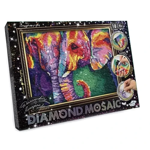 Алмазная мозаика Danko Toys Diamond Mosaic Слоны 30x40 см (DM-03-01,02,03,04,05...10)