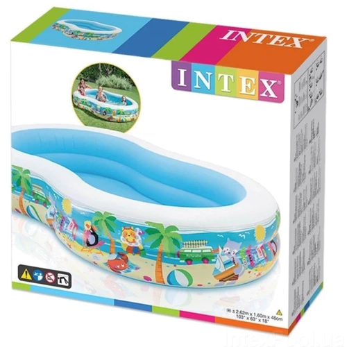 Детский надувной бассейн Intex 56490 Райская Лагуна, 262 х 160 х 46 см фото 5